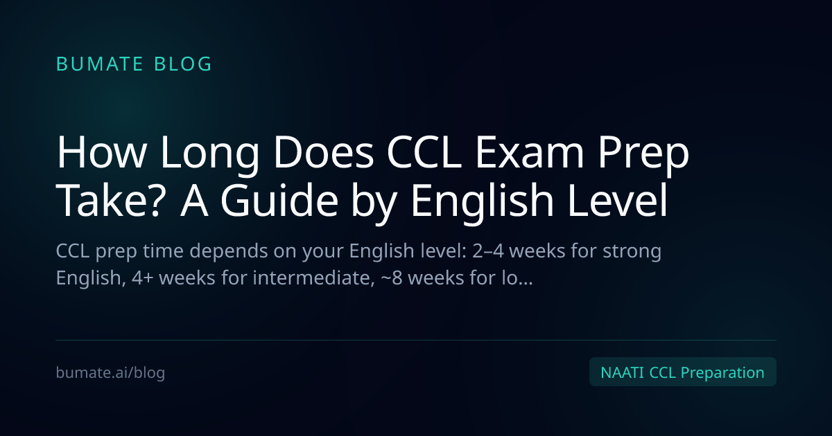 How Long Does CCL Exam Prep Take? A Guide by English Level — BuMate